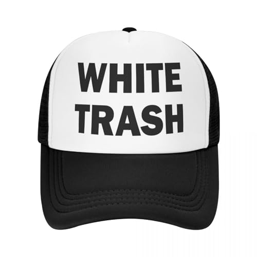 TROBER Herren Baseballmütze Unisex Outdoor Classic White Trash Redneck Lustiges Ghetto USA Trucker Hut Frauen Männer Personalisierte verstellbare Unisex Baseballkappe Sommergeschenk von HAENJA