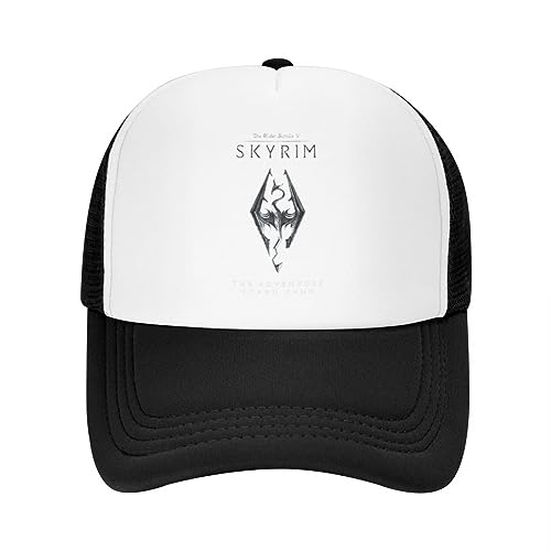 TROBER Herren Baseballmütze Unisex Outdoor Custom Skyrim Baseballkappe Männer Frauen Verstellbar Das Abenteuer Brettspiel Trucker Hut Sportgeschenk von TROBER