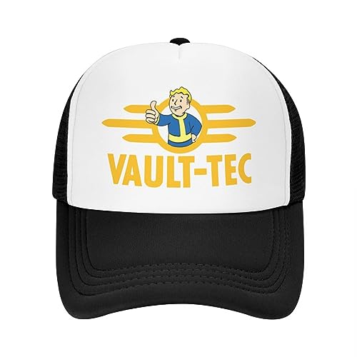 TROBER Herren Baseballmütze Unisex Outdoor Custom Videospiel Fallout Vault Junge Baseballkappe für Männer Frauen Atmungsaktives Videospiel Fallout Trucker Hut Streetwear Geschenk von TROBER