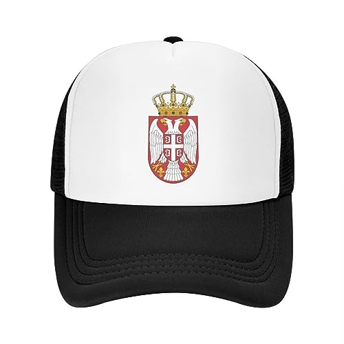 TROBER Herren Baseballmütze Unisex Outdoor Custom Wappen Von Serbien Baseballkappe Sport Männer Damen Verstellbare Serbische Stolze Trucker-Mütze Herbstgeschenk von TROBER