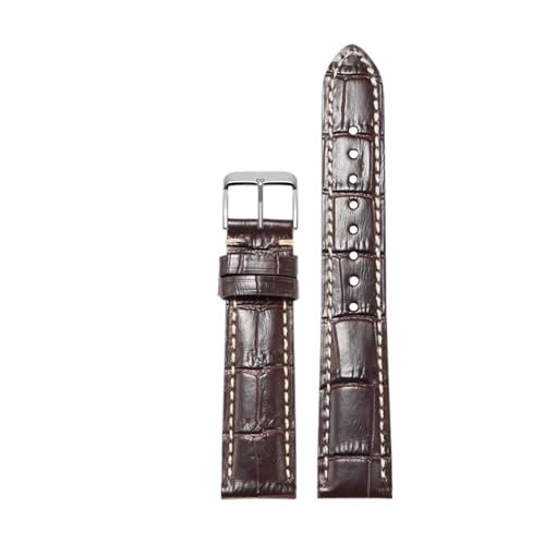 TROGPYXG Kompatibel mit Longines, kompatibel mit Breitling und Damen-Armband mit Schmetterlingsverschluss, Uhrenarmband 22(Brown D Silver,22mm) von TROGPYXG