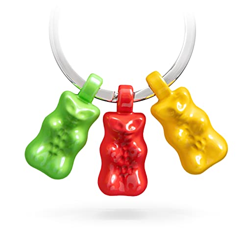 TROIKA Metall Schlüsselanhänger Gummibären Trio in den Farben Grün, Rot, Gelb von Haribo, HB-K03/CO handlich von TROIKA