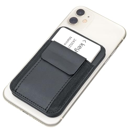 TROIKA Kartenetui MagSafe Cash Cards Key – für 2-5 Karten – magnetische Befestigung am Smartphone, Aufstellfunktionen für Smartphones – schwarz Original von TROIKA