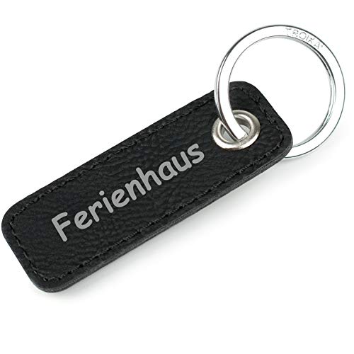 TROIKA Retrotag Ferienhaus | Schlüsselring und Anhänger im Retro Style | hochwertiger und langlebiger Schlüsselanhänger | inkl Original Keyring | in Geschenkverpackung von TROIKA