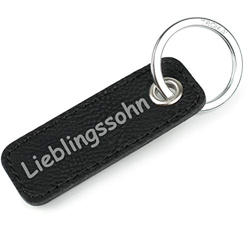 TROIKA Retrotag Lieblingssohn | Schlüsselring und Anhänger im Retro Style | hochwertiger und langlebiger Schlüsselanhänger | inkl Original Keyring | in Geschenkverpackung von TROIKA