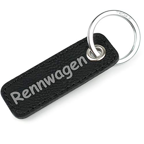 TROIKA Retrotag Rennwagen | Schlüsselring und Anhänger im Retro Style | hochwertiger und langlebiger Schlüsselanhänger | inkl Original Keyring | in Geschenkverpackung von TROIKA