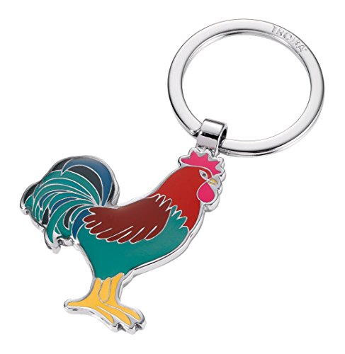 TROIKA Schlüsselanhänger,Napoleon - KR15-12/CH - Hahn - Kikeriki - Bauernhof - Landleben - Henning - Metall/Emaille - das Original von TROIKA von TROIKA