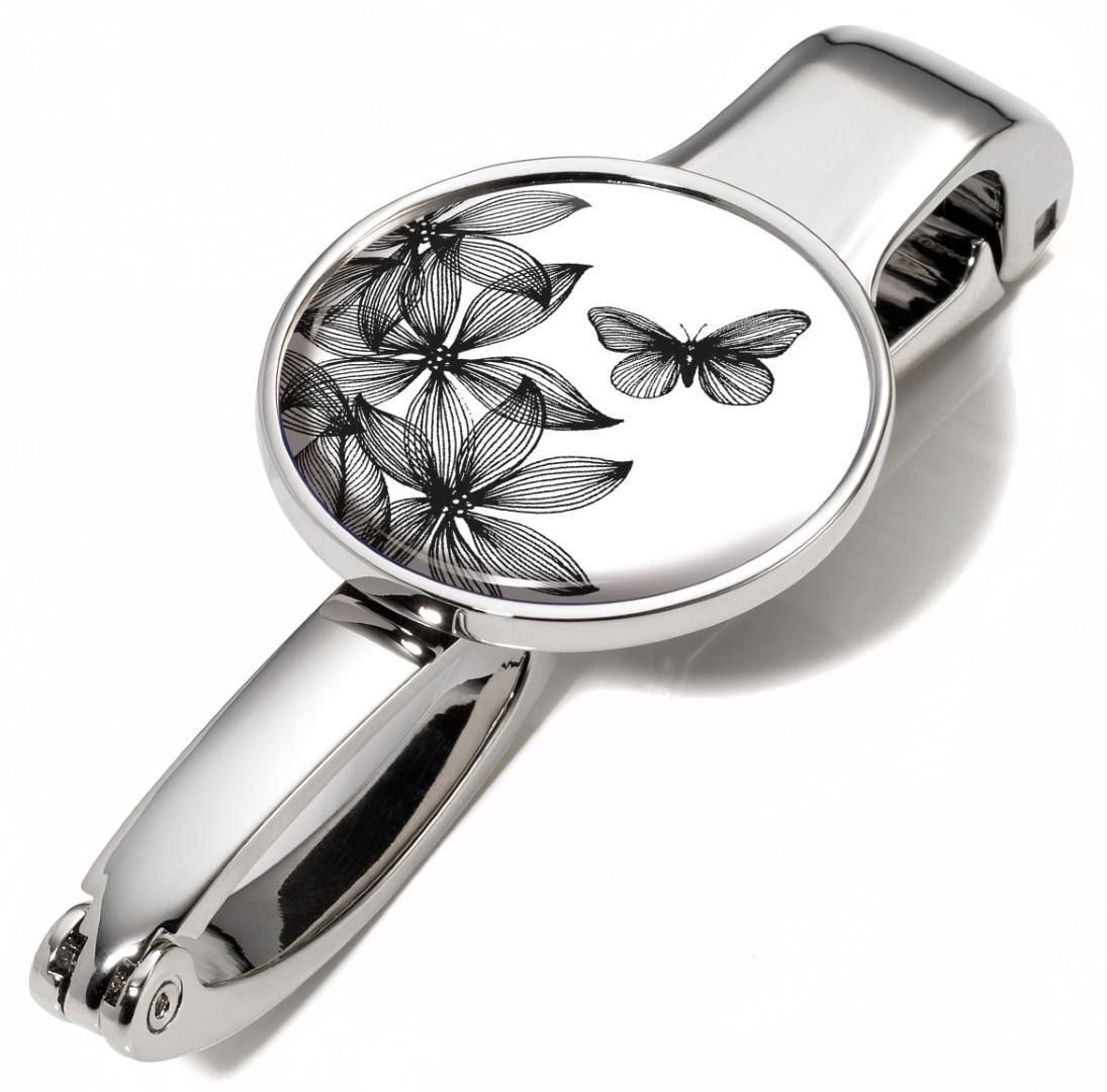 TROIKA - Schlüsselanhänger Black Flowers Black Flowers Silber von TROIKA