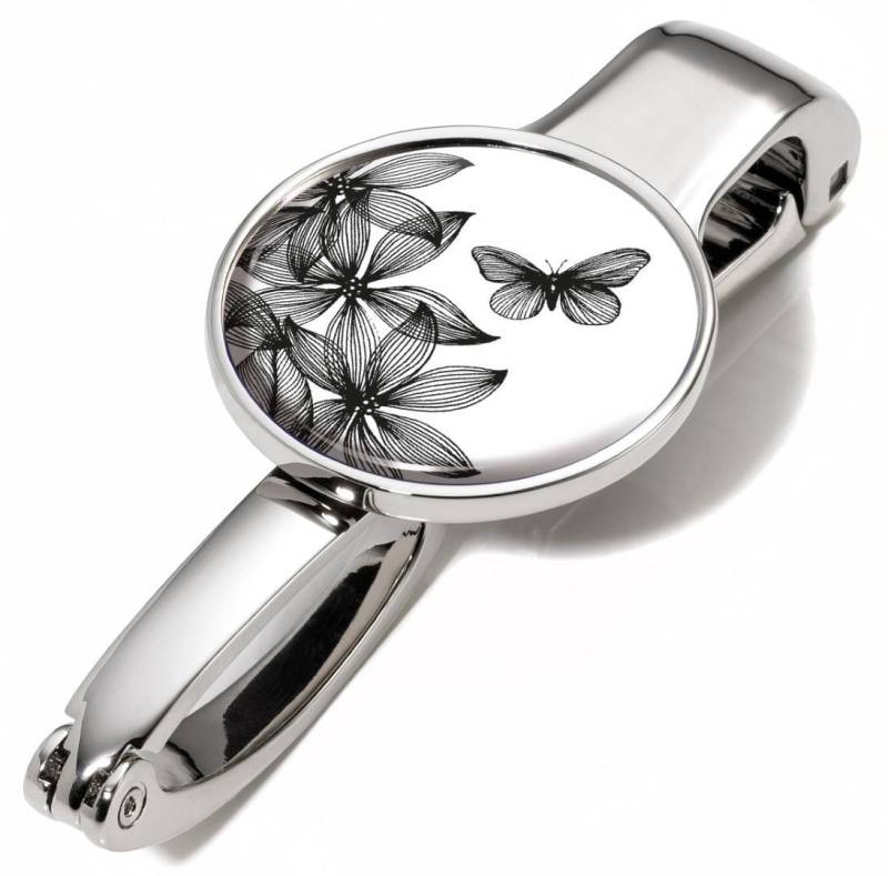 TROIKA - Schlüsselanhänger Black Flowers Black Flowers Silber von TROIKA