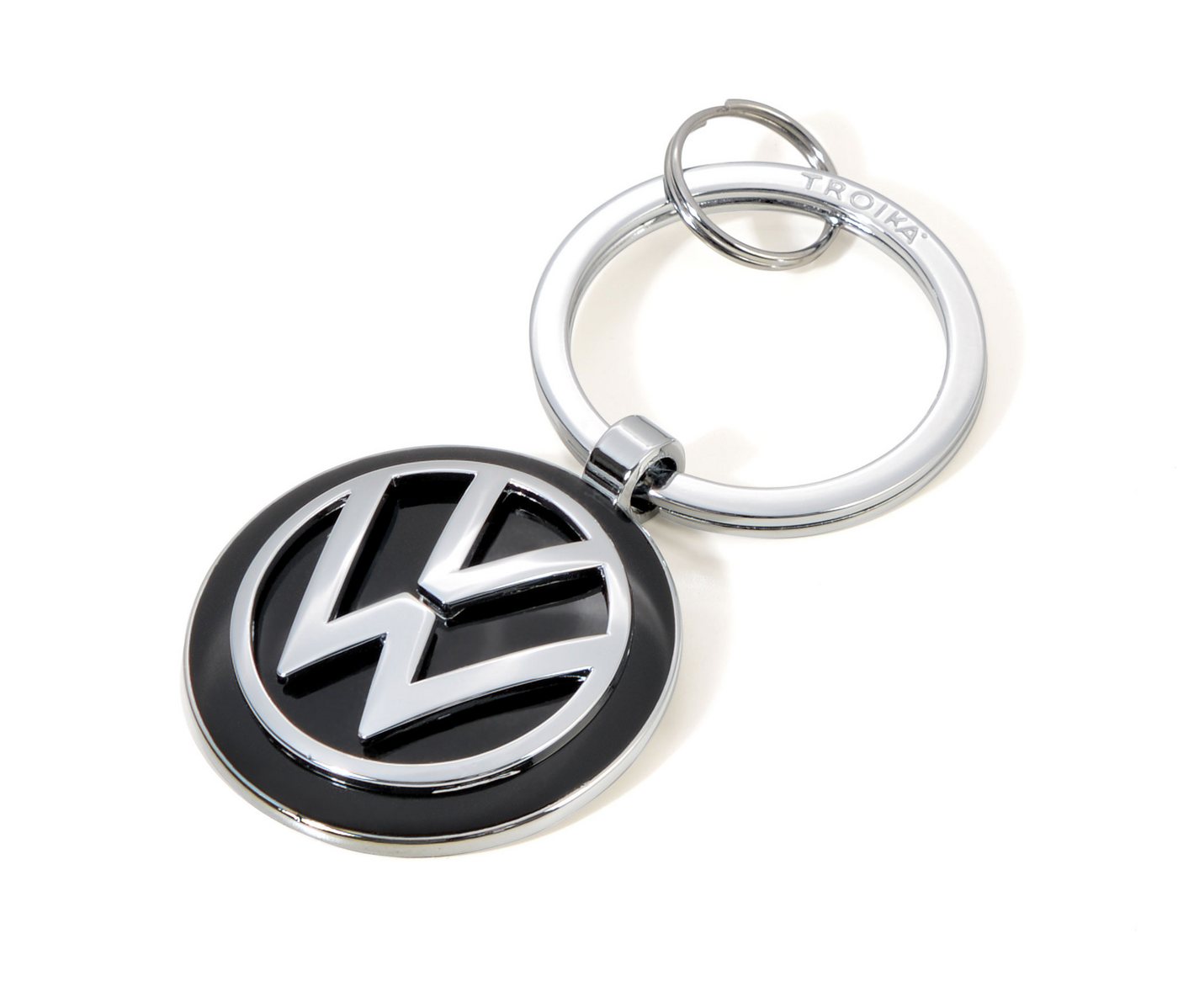 TROIKA Schlüsselanhänger Volkswagen, Offiziell lizensierte VW Schlüsselanhänger, 4 Ausführungen (1-tlg., exklusives Lizenzprodukt), mit Leder, Metall oder Karabiner‑Ring-System, ideal als Geschenk von TROIKA