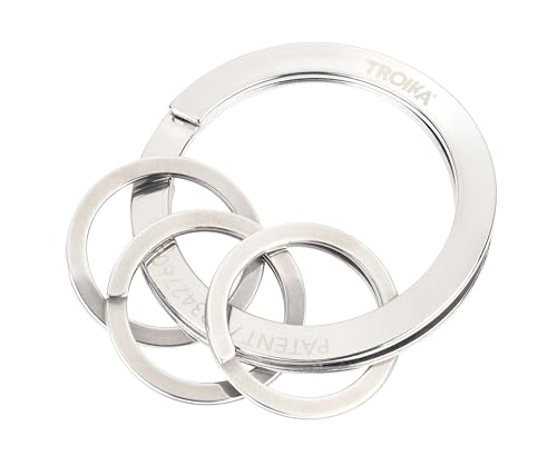 TROIKA Schlüsselanhänger NAIL GUARD für lange Nägel fingernagelschonende Schlüsselringe, patentiertert (1 x großer, 3 x kleiner keyring) – supereinfaches Anbringen der Schlüssel Original von TROIKA