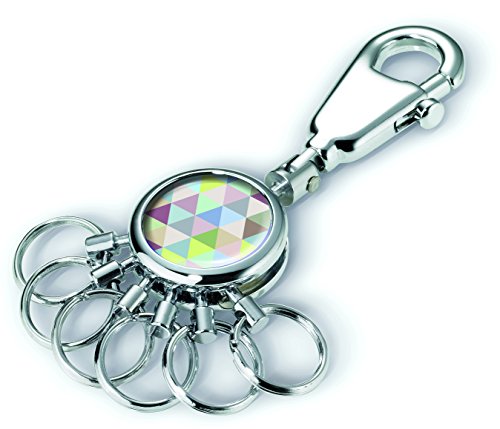 TROIKA TRIANGLE ART SCHLÜSSELHALTER – #KYR01-A128 – rund, glänzend – Schlüsselanhänger - Karabinerhaken – 6 ausklinkbare Ringe - Schlüsselorganisation - stylisches Design – TROIKA-Original von TROIKA