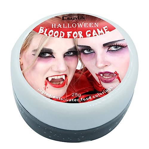 Blutgel | Waschbare realistische Halloween-Koagulationsblutfarbe 25 g - Waschbare Kunstblutfarbe, 25 g geronnenes Halloween-Blut, künstliches Wundmodellier-Hautwachs für Spezialeffekt-Make-up Troonz von TROONZ