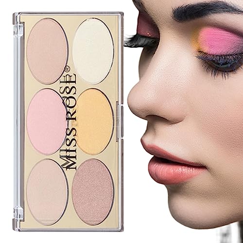 Highlighter-Make-up | Make-up Illuminator-Puderpalette mit 6 Farben,Makeup Tool Brilliant Lighten Skin Highlight Powder Face für alle Hauttypen Troonz von TROONZ