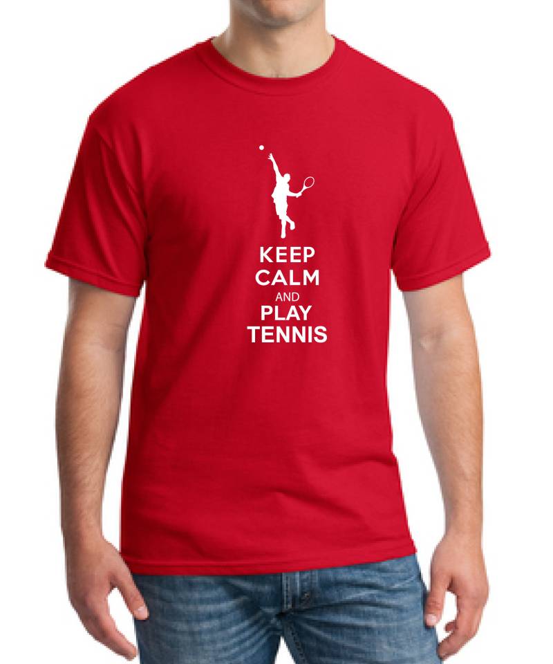 Tennis T-Shirt-Keep Ruhig Und Spielen T-Shirt-Tennis Unisex T-Shirt-Men Es Gift-Sports T-Shirt-Husband Anniversary Gift-Father Tag von TROPICALTSHIRTS