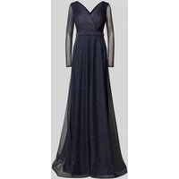 TROYDEN COLLECTION Abendkleid in Wickel-Optik in Marine, Größe 38 von TROYDEN COLLECTION