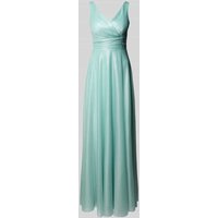 TROYDEN COLLECTION Abendkleid in Wickel-Optik in Mint Melange, Größe 44 von TROYDEN COLLECTION