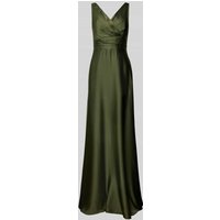TROYDEN COLLECTION Abendkleid in Wickel-Optik in Oliv, Größe 32 von TROYDEN COLLECTION