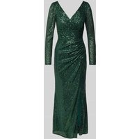 TROYDEN COLLECTION Abendkleid mit Paillettenbesatz in Smaragd, Größe 36 von TROYDEN COLLECTION