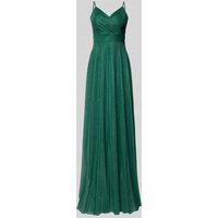 TROYDEN COLLECTION Abendkleid mit Spaghettiträgern in Smaragd, Größe 38 von TROYDEN COLLECTION