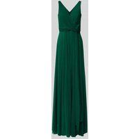 TROYDEN COLLECTION Abendkleid mit Taillenband in Smaragd, Größe 42 von TROYDEN COLLECTION