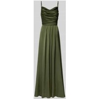 TROYDEN COLLECTION Abendkleid mit Wasserfall-Ausschnitt in Oliv, Größe 46 von TROYDEN COLLECTION