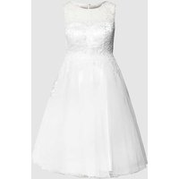 TROYDEN COLLECTION Brautkleid mit floraler Spitze in Weiss, Größe 38 von TROYDEN COLLECTION
