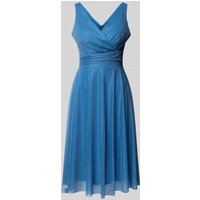 TROYDEN COLLECTION Cocktailkleid in Wickel-Optik in Bleu, Größe 48 von TROYDEN COLLECTION