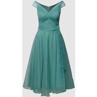 TROYDEN COLLECTION Cocktailkleid mit Stoffgürtel in Mint, Größe 44 von TROYDEN COLLECTION