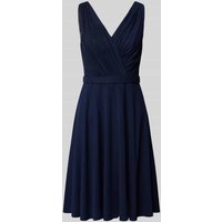 TROYDEN COLLECTION Cocktailkleid mit V-Ausschnitt in Dunkelblau, Größe 44 von TROYDEN COLLECTION