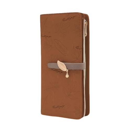 TROYSINC Geldbörse Damen Groß im Langformat, PU Leder Portemonnaie Damen,Geldbeutel Damen Clutch Wallet mit Münzfach und Viel Kartenfäche, Portmonee Damen (Braun) von TROYSINC