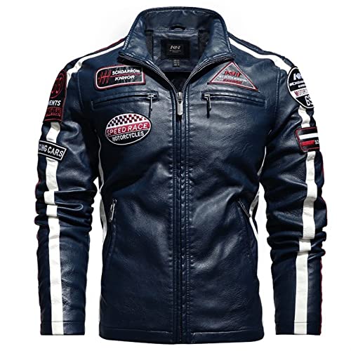 TRPSR Herren Motorradjacke wasserdichte Winddichte Winddichte, Atmungsaktive Motorradjacke Sommermänner Für Roller Und Motorrad (Color : Blue, Size : M) von TRPSR