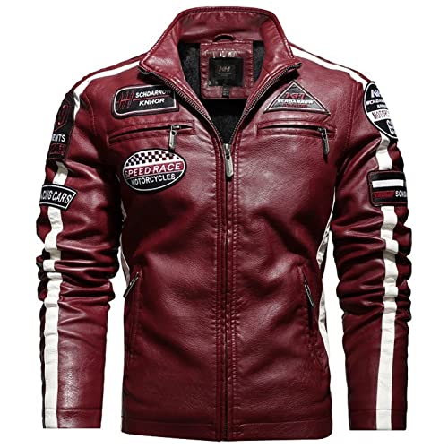 TRPSR Herren Motorradjacke wasserdichte Winddichte Winddichte, Atmungsaktive Motorradjacke Sommermänner Für Roller Und Motorrad (Color : Red, Size : L) von TRPSR