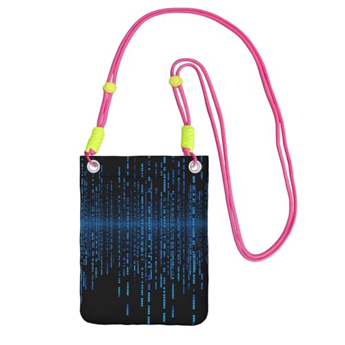 TRSGKSQP Kleine Crossbody-Tasche für Damen, Handy-Geldbörse, Mini-Handygeldbörse, The Blue Binary Matrix, Handytasche, Fuchusia, Einheitsgröße von TRSGKSQP