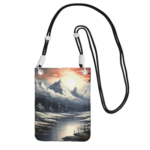 TRSGKSQP Kleine Crossbody-Tasche für Damen, Handy-Geldbörse, Mini-Handytasche, Querformat, Handytasche, Schwarz , Einheitsgröße von TRSGKSQP