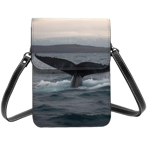 TRSGKSQP Kleine Umhängetasche aus Leder für Damen, Handy, Geldbörse, Buckel, Walschwanz, Handytasche von TRSGKSQP