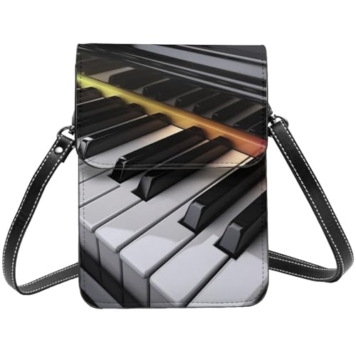 TRSGKSQP Kleine Umhängetasche aus Leder für Damen, Handy, Geldbörse, Klavier, Schlüssel, Handytasche von TRSGKSQP