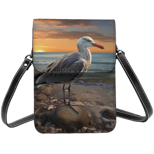 TRSGKSQP Kleine Umhängetasche aus Leder für Damen, Handy, Geldbörse, Möwe, Handytasche von TRSGKSQP