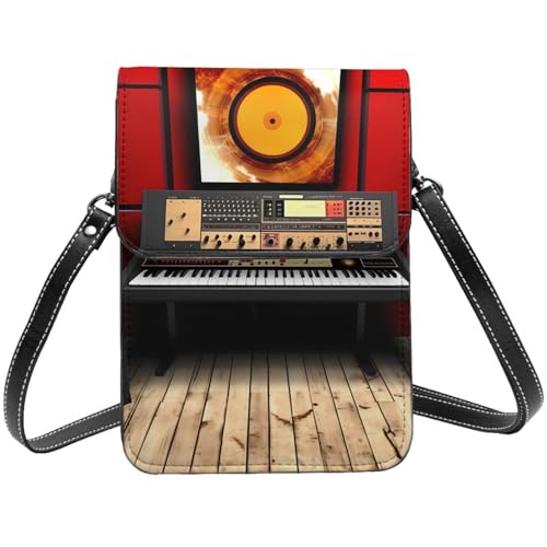 TRSGKSQP Kleine Umhängetasche aus Leder für Damen, Handy, Geldbörse, Musikstudio, Handytasche von TRSGKSQP