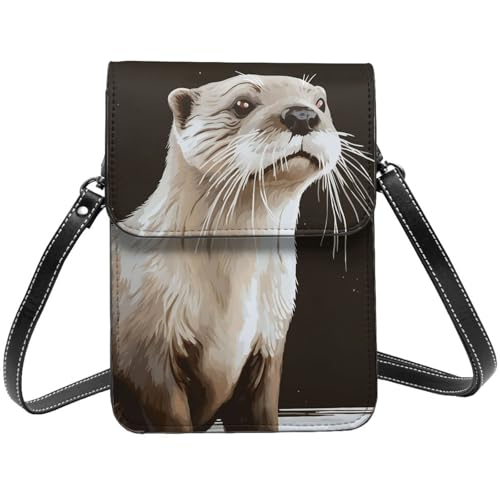 TRSGKSQP Kleine Umhängetasche aus Leder für Damen, Handy, Geldbörse, Otter, Handytasche von TRSGKSQP