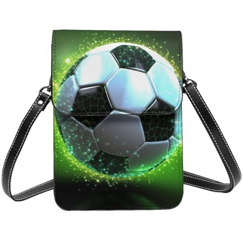 TRSGKSQP Kleine Umhängetasche aus Leder für Damen, Handy, Geldbörse, coole Fußball-Handytasche von TRSGKSQP
