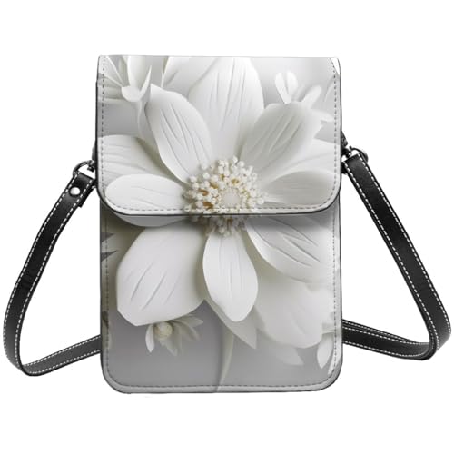TRSGKSQP Kleine Umhängetasche aus Leder für Damen, Handygeldbörse, Handy-Geldbörse, Blumen-Handytasche von TRSGKSQP