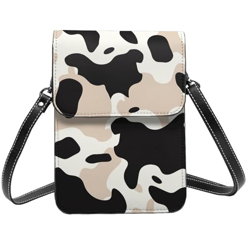 TRSGKSQP Kleine Umhängetasche aus Leder für Damen, Handygeldbörse, Handy-Geldbörse, Kuh-Punkt-Handytasche von TRSGKSQP