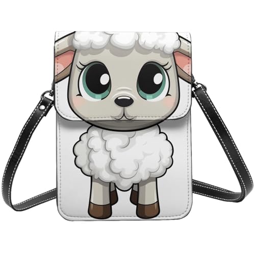 TRSGKSQP Kleine Umhängetasche aus Leder für Damen, Handygeldbörse, Handy-Geldbörse, Lamm-Handytasche von TRSGKSQP