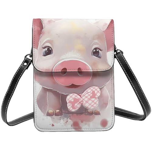 TRSGKSQP Kleine Umhängetasche aus Leder für Damen, Handygeldbörse, Handy-Geldbörse, lächelnde Handytasche von TRSGKSQP