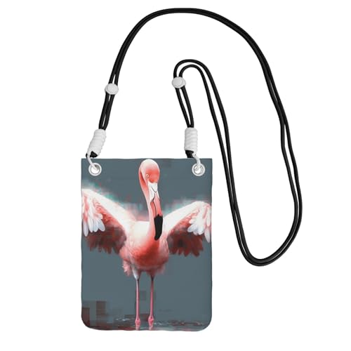 TRSGKSQP Kleine Umhängetasche für Damen, Handy-Geldbörse, Mini-Handytasche, Flamingo-Handytasche, Schwarz , Einheitsgröße von TRSGKSQP