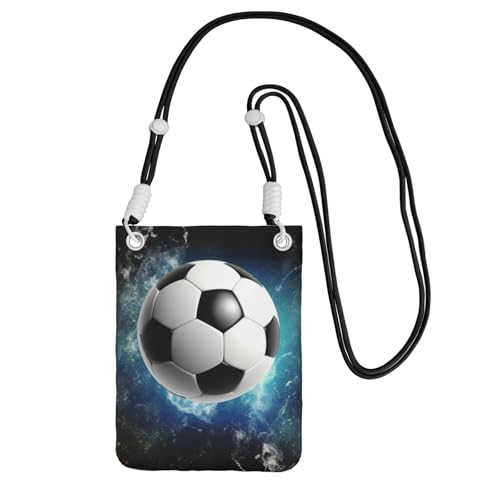 TRSGKSQP Kleine Umhängetasche für Damen, Handy-Geldbörse, Mini-Handytasche, Fußball, Sport, Handytasche, Schwarz , Einheitsgröße von TRSGKSQP