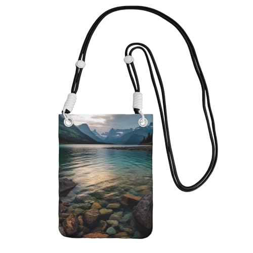 TRSGKSQP Kleine Umhängetasche für Damen, Handy-Geldbörse, Mini-Handytasche, Gletscher-Nationalpark, Handytasche, Schwarz , Einheitsgröße von TRSGKSQP