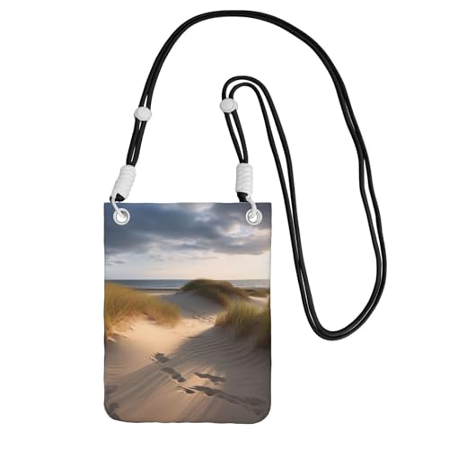 TRSGKSQP Kleine Umhängetasche für Damen, Handy-Geldbörse, Mini-Handytasche, Stranddünen, Handytasche, Schwarz , Einheitsgröße von TRSGKSQP