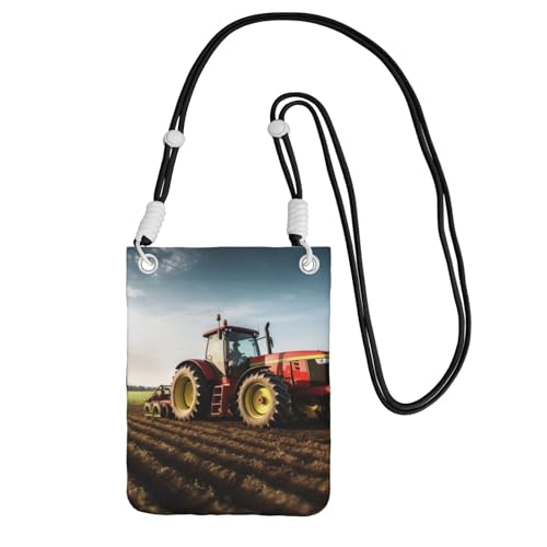TRSGKSQP Kleine Umhängetasche für Damen, Handy-Geldbörse, Mini-Handytasche, Traktor, Bauernhof, Handytasche, Schwarz , Einheitsgröße von TRSGKSQP